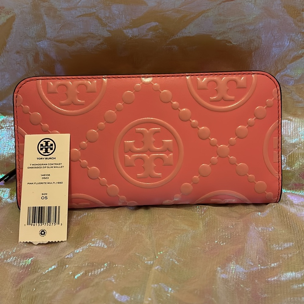 Tory Burch Embossed Logo Wallet